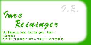 imre reininger business card